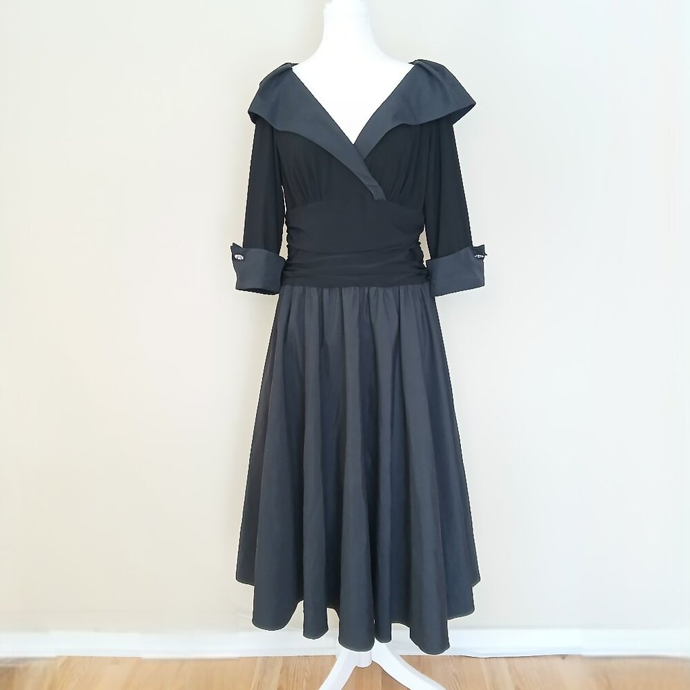 Eliza J Charcoal Black Midi Dress